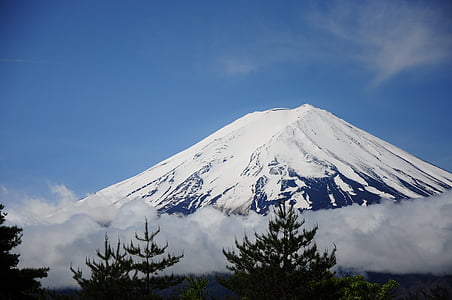 hora Fudži, krajina, Fudži, Příroda, obloha, Hora, sníh