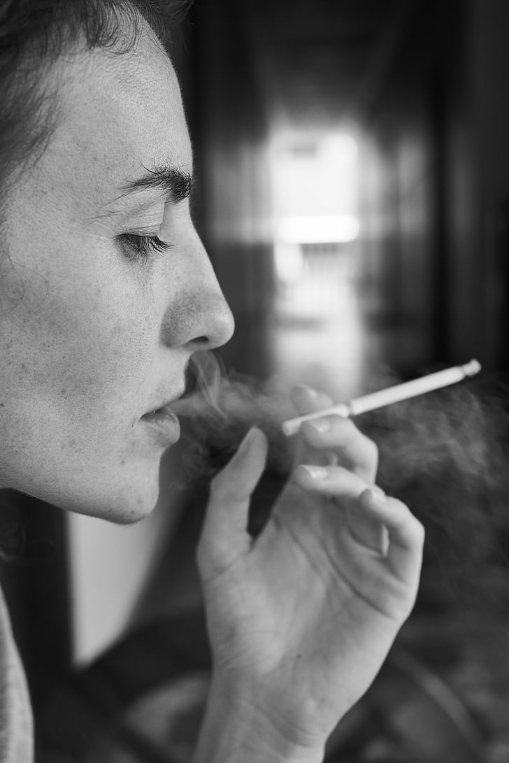 kvinnors, cigarett, dryck, nikotin, exponering, skadliga, beroende
