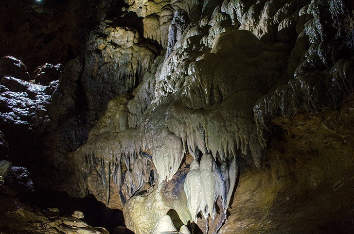 estalactite, caverna, caverna de estalactite, estalactites, calcita, da Francônia Suíça, rocha