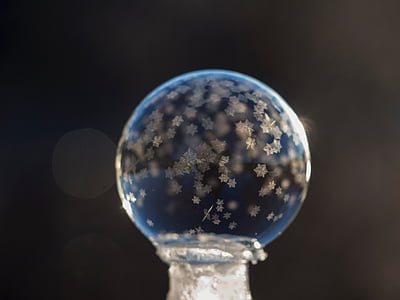 bokeh, glass, round, crystal, ball, blur, reflection