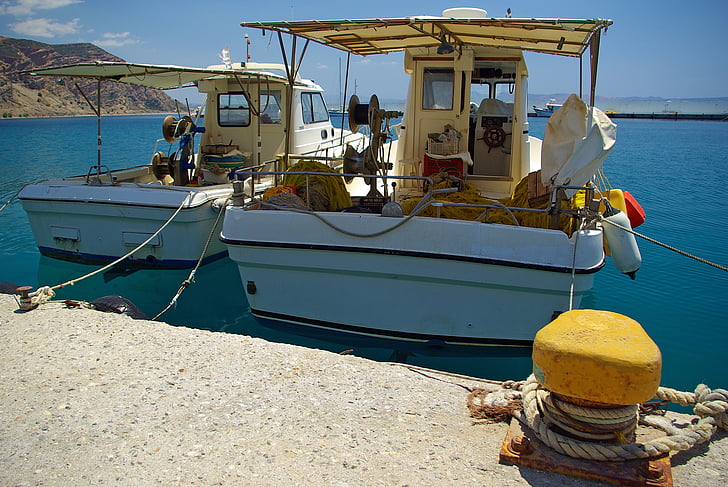 kapal, laut, perahu, Fischer, perahu nelayan, ikan, Crete
