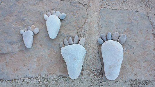 fødder, ti, Pebble, foden, småsten, sten, kunst
