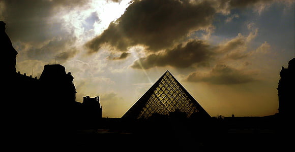 paris, france, louvre, pyramid, museum, architecture, landmark