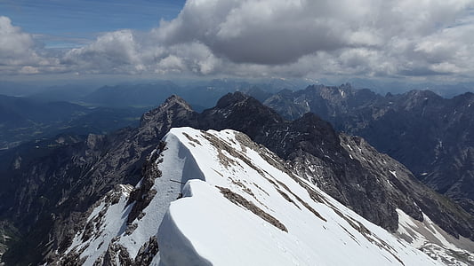 Zugspitze, gesims, arête, Ridge, Rock ridge, Zugspitze massif, bjerge