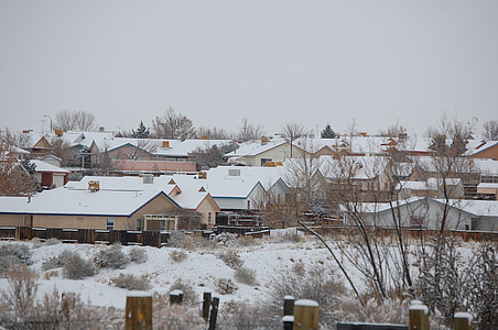 houses, subdivision, snow, winter, residential, home, cold