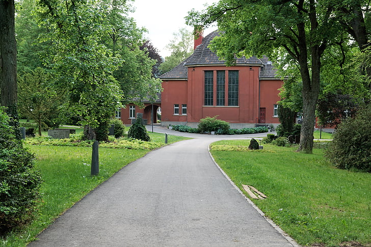 krematorium, Tuttlingen, kyrkogården, arkitektur, träd, Utomhus