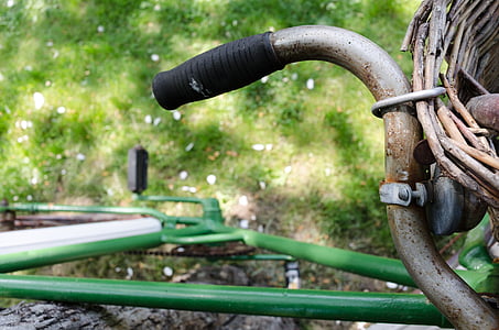 bike, handlebar, rusty, rural, vintage, nature, bicycle