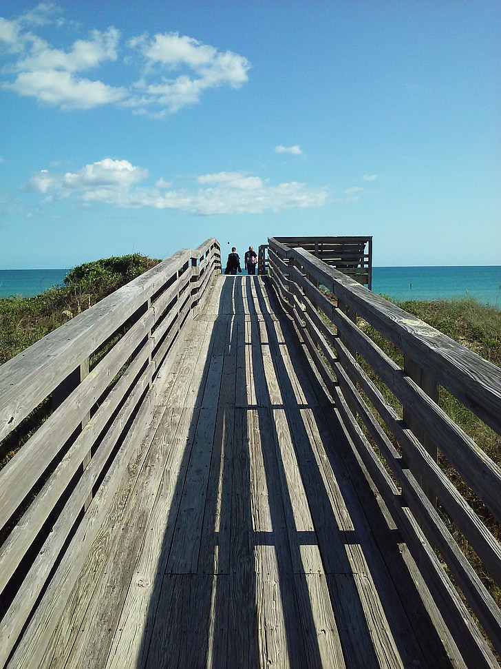 plage, Boardwalk, Sky