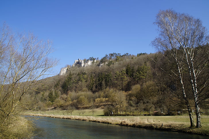 Ruşii castle, Blaubeuren, Schwäbische alb, calcar, rock, rusenschloss, ruina