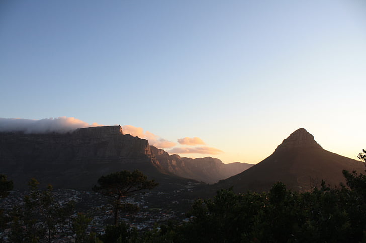 Jihoafrická republika, Kapské město, Stolová hora, obloha, Rock, cestování, Panorama