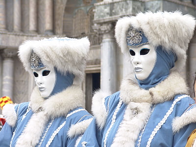 Venesia, Italia, Karnaval, suhu dingin, musim dingin, Bagian tubuh manusia, salju