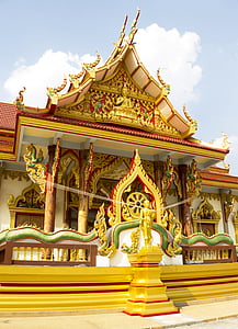 vallási, templom, Thaiföld, Buddha, vallás, napos, istentisztelet