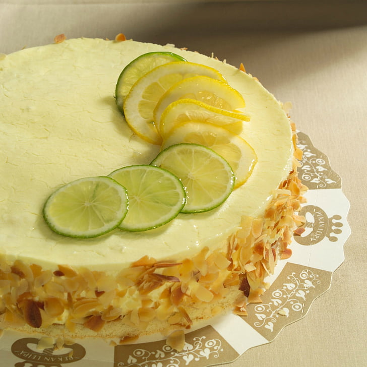 lemon cake, lime, almond