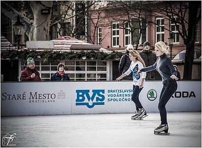 schaatsen, schaatsen, schaatsen, kunstschaatsen, Wintersport, mensen, winter