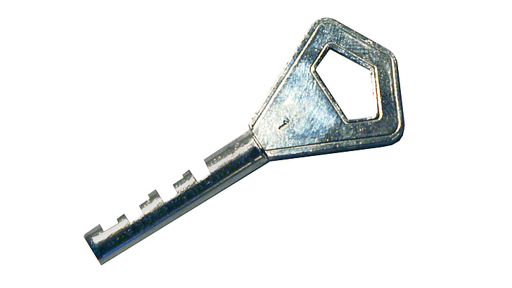 Schlüssel, Entwurf, Cut-out, auf einem weißen Hintergrund, Neuheit, Metall