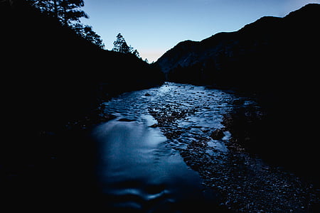 fiume, onde, Foto, mattina, albero, acqua, crepuscolo