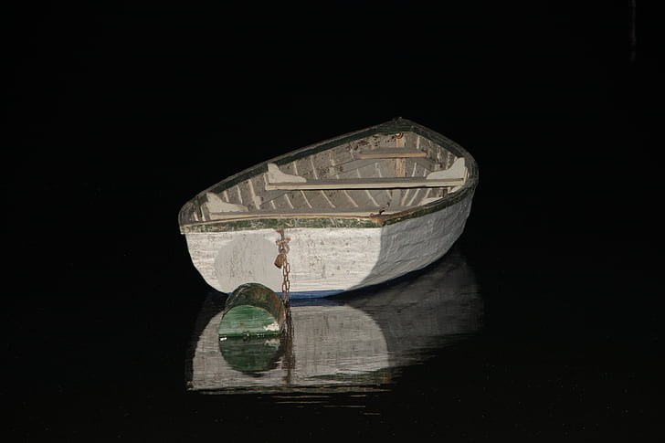 boat, at night, lake balaton, water, reflection, waterfront, lake