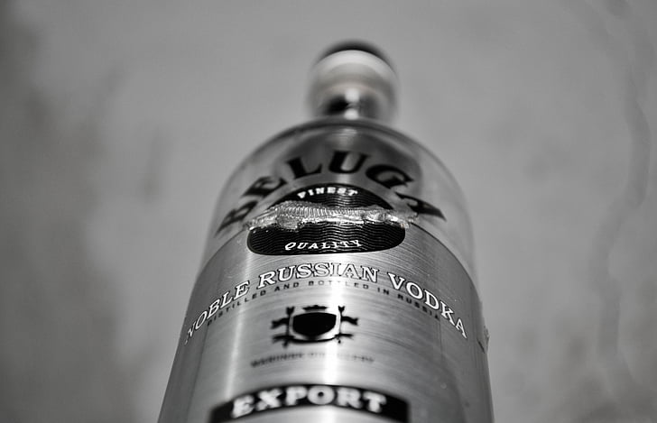 vodka, bottle, beverage, white, shot, alcoholic, drink