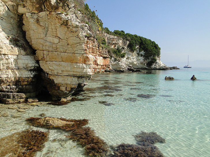 paxos, ชายหาด, หิน