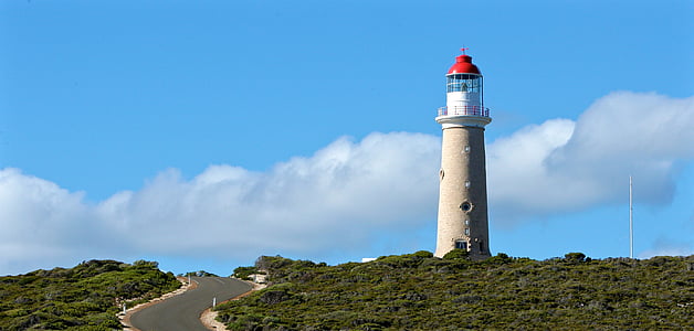 architecture, nuages, phare, route, Sky, tour, Direction