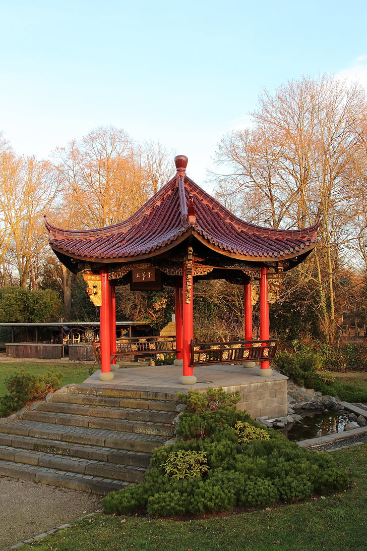 pavilion, chinese pavilion, chinese, garden