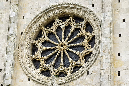 rose window, duomo, firm, brands, italy, monument, architecture