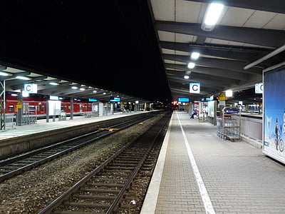 Estação Ferroviária, plataforma, Trem, estrada de ferro, ponto de interrupção, velho, tráfego