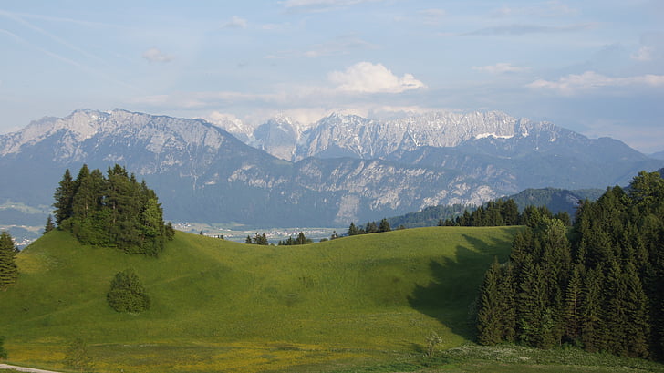 alpské, wilderkaiser, Zahmer kaiser, Panorama