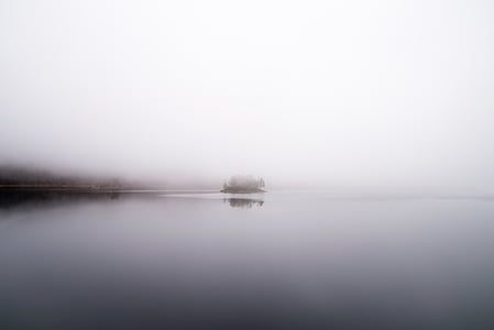 blur, calm waters, dawn, daylight, fog, foggy, horizon