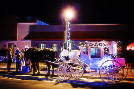 horse carriage, christmas, horse, winter, wagon