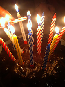 narozeniny, svíčky, dort, Oslava, strana, dekorace, příležitosti