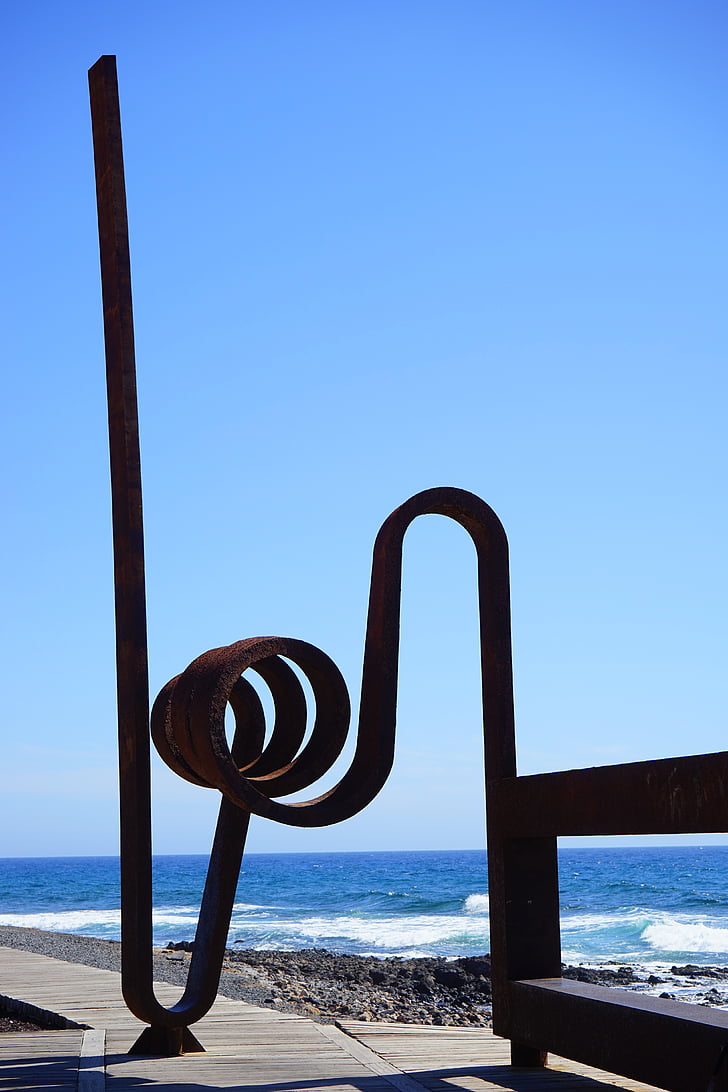 konst, konstverk, skulptur, metall, strandpromenaden, Playa de las americas, kustby