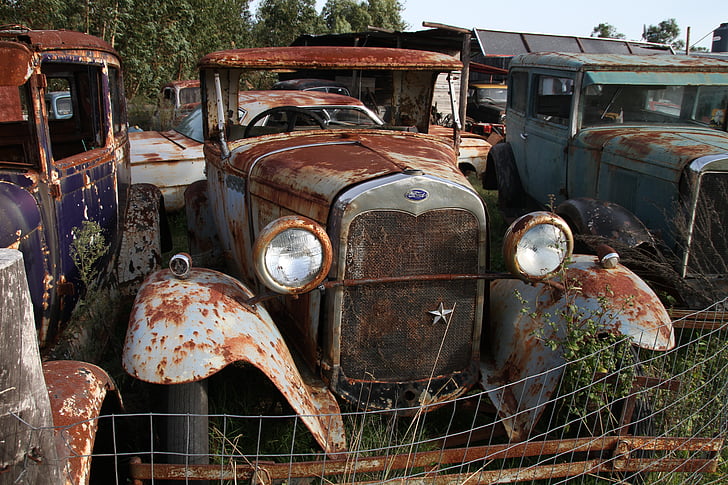 αυτοκίνητο, παλιά, εγκαταλείψει, παλιάς χρονολογίας, αντίκα, παλαιά αυτοκίνητα, παλιό αυτοκίνητο