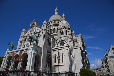 Parijs, de sacre-coeur, kerk, zomer