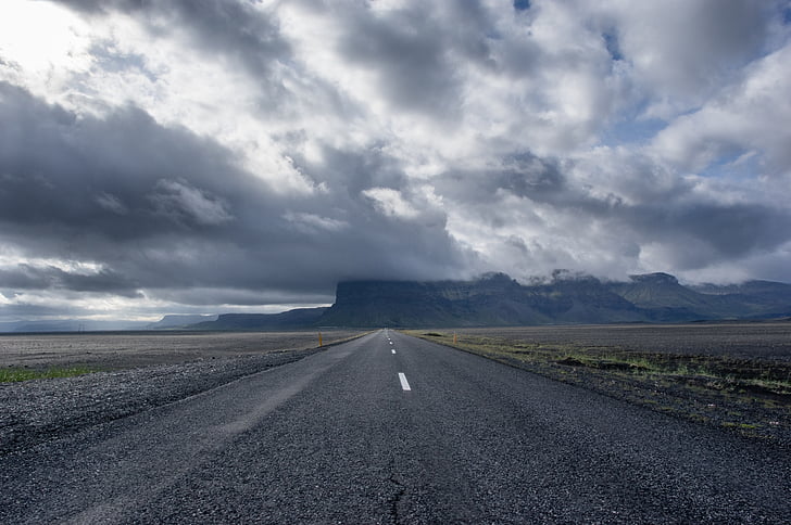 clouds, landscape, mountains, nature, overcast, road, travel