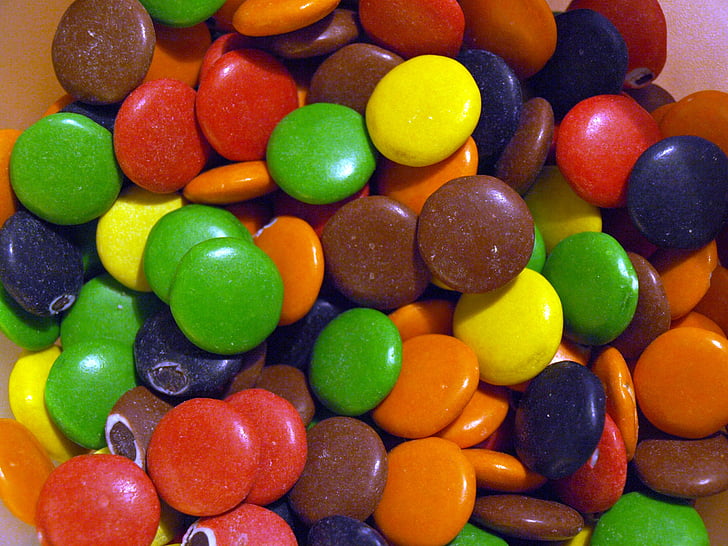 chokolade, slik, farverige, snack, godbid, lyse, behandle