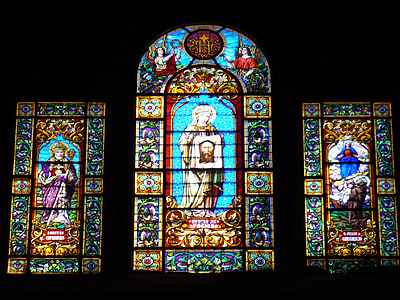 vidrieres, l'església, finestra, finestra de l'església, finestra de vidre, arquitectura