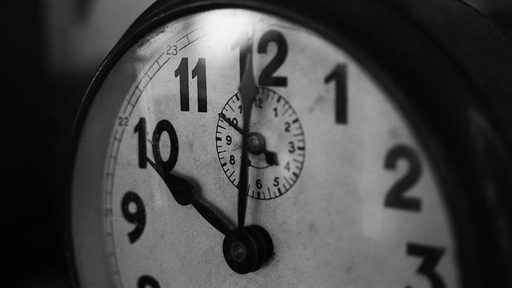 zegar, alarmu, budzik, wybierania, czas, stary, Vintage