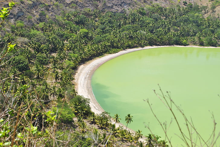 Mayotte, Oceano Índico, Lago dziani, paisagem