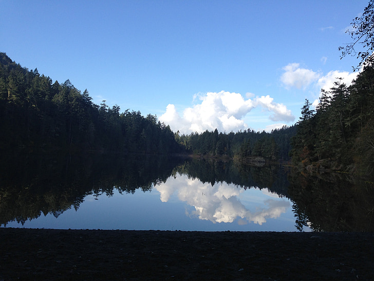 озеро, пейзаж, Природа, Британская Колумбия, Канада, лес, дерево