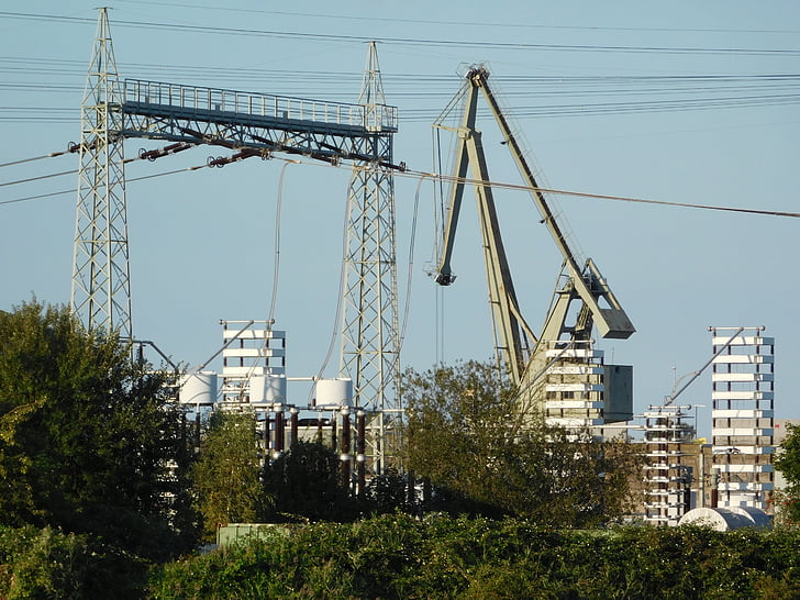 lübeck, port, industry, hall, crane