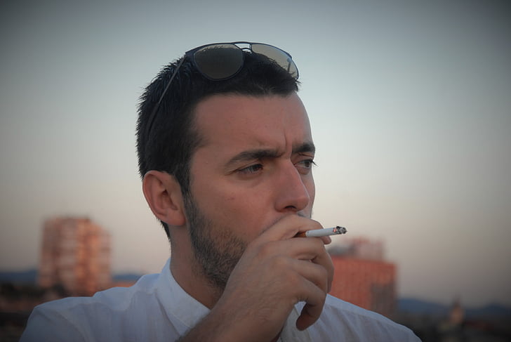 muž, cigareta, dym, Male, závislosť, osoba, mladý