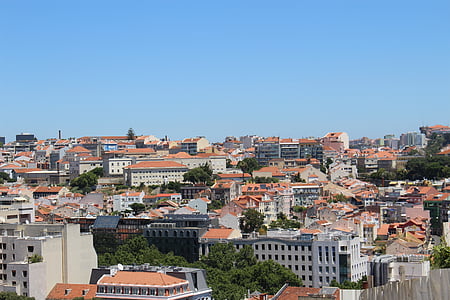 lisbon, portugal, europe, european, view, cityscape, houses
