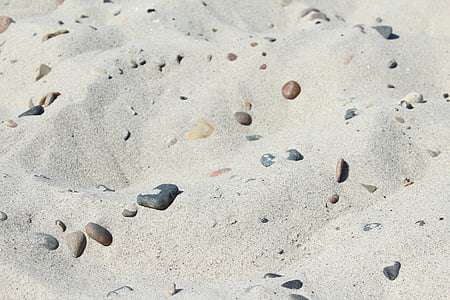 sten, Sand, stenar, stranden, Sjösten, kustnära, runda
