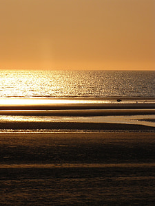 sunset, north pas de calais, cloud, beach, sea, seawall, holiday