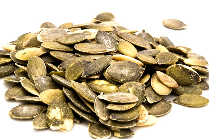 Dýňová semena, semena, jídlo, dýně, suché, pilled, sušené