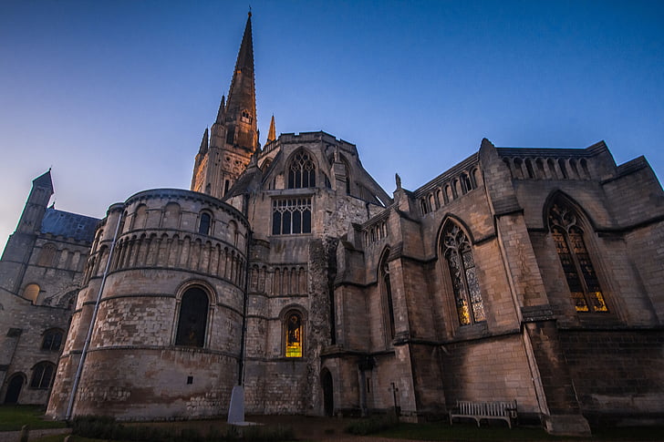 Katedrala, stare zgrade u, Crkva, spomenik, arhitektura, Norwich, Engleska