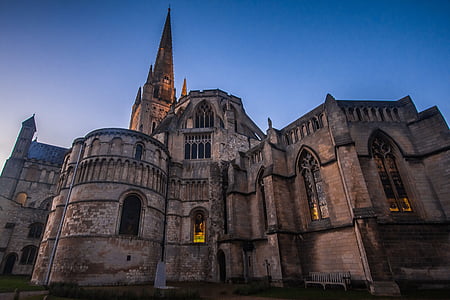 katedralen, gammel bygning, kirke, monument, arkitektur, Norwich, England