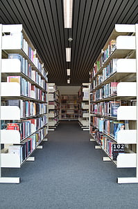 libri, Biblioteca, leggere, segnalibri, scaffale per libri, simmetria