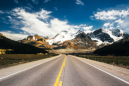 icefields parkway, canada, road, highway, tourism, travel, mountains